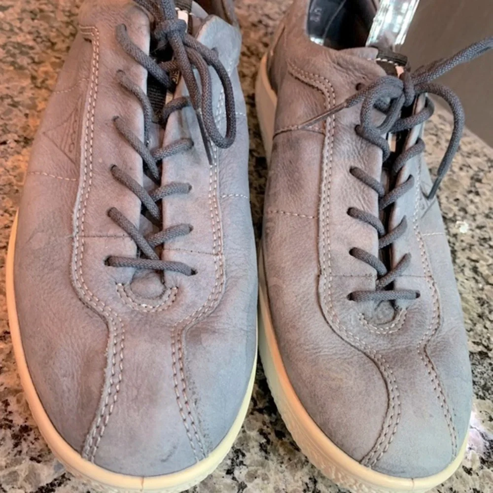 Ecco Soft 1 Retro Blue Leather Sneakers Size 8